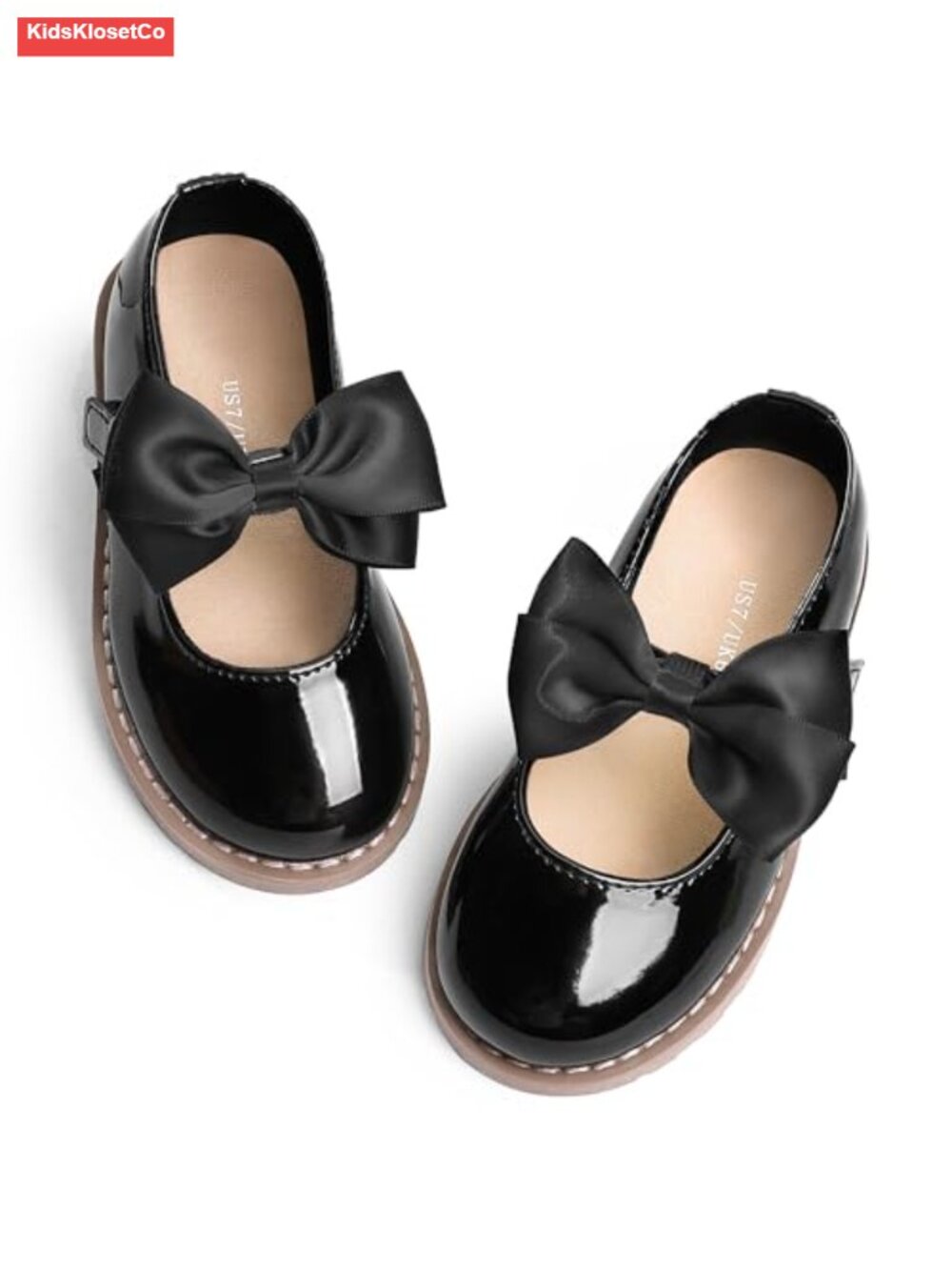 Toddler Girl Mary Jane Dress Shoes Faux Leather Flats for Wedding Party